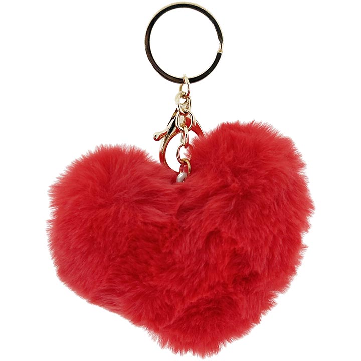 ACCESSORY KEY CHAIN PLUSH HEART 4x3.5IN