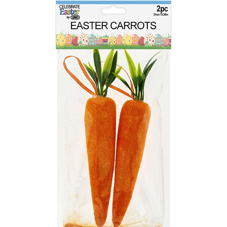 EASTER CARROTS GLITTER 2PC ASTD