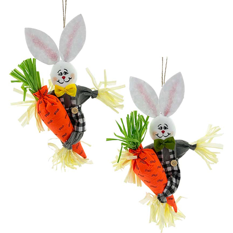 HOME DÉCOR STRAW BUNNY ON CARROT 2ASSORTED 15in(38cm)