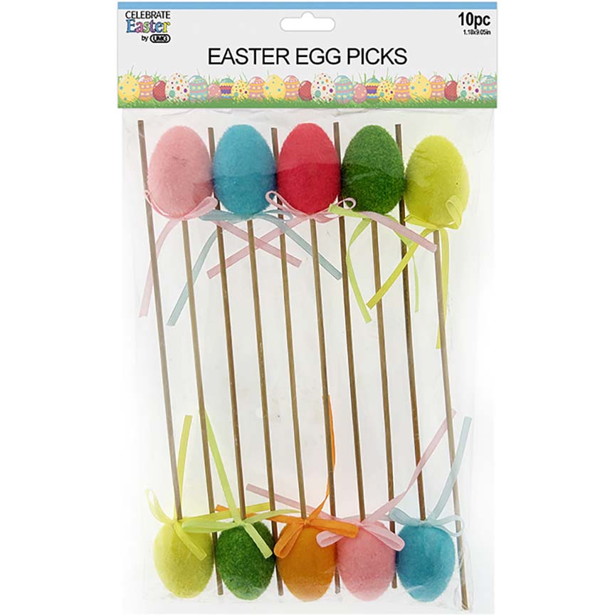 EASTER EGG PICKS 10PC 3x4CM