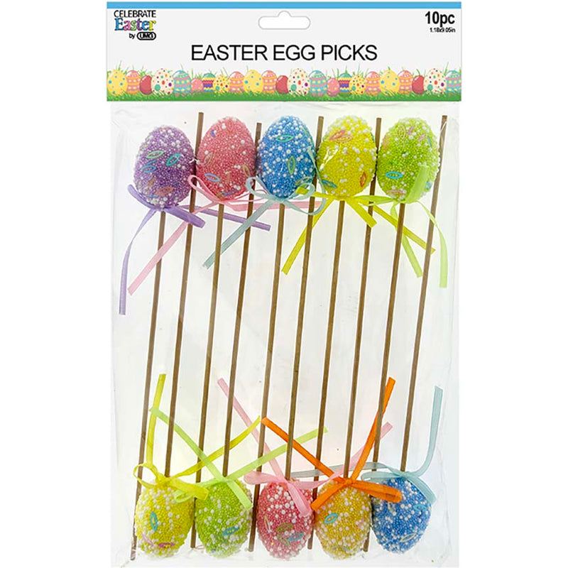 EASTER EGG PICKS 10PC 3x4CM