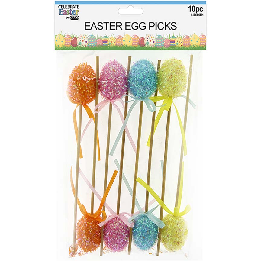 EASTER EGG PICK 8PC 3x4CM