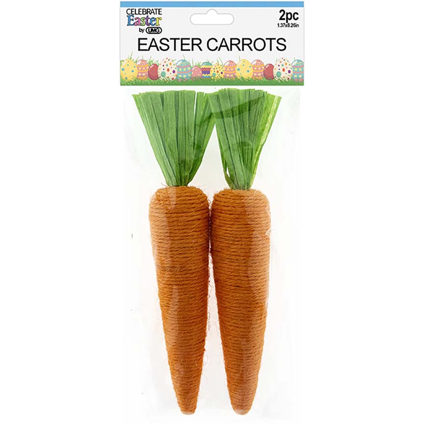 EASTER CARROT 2PC RAFFIA 21CM