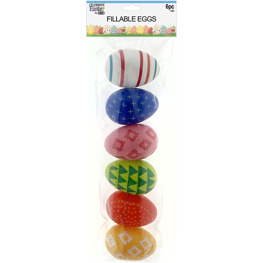 FILLABLE EGGS PRINTED 6PC 3"