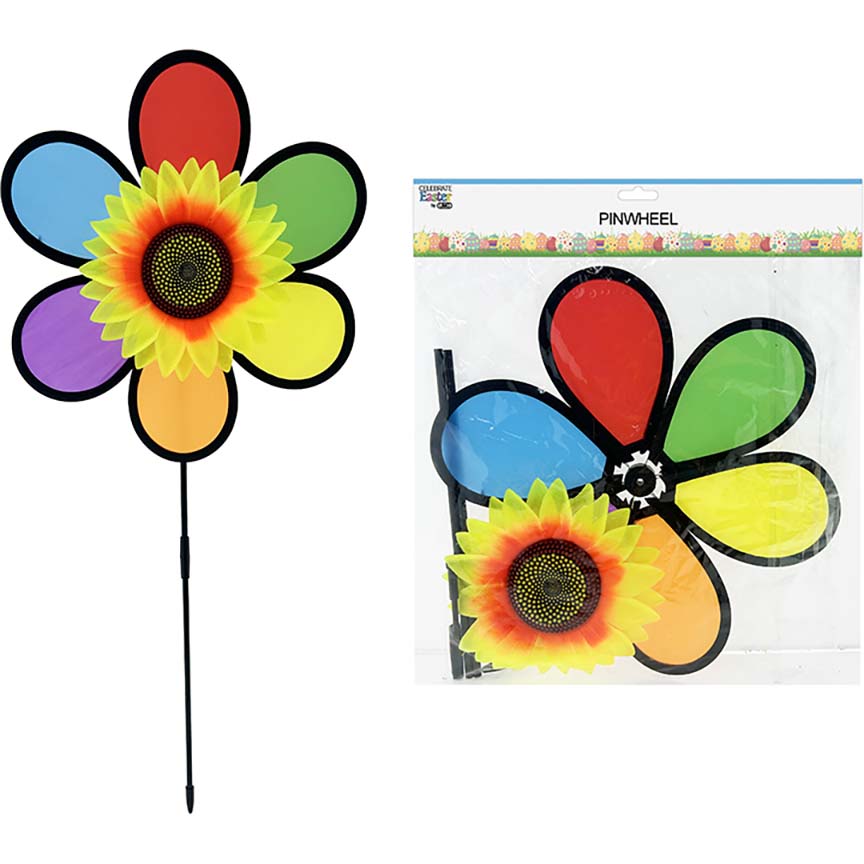 HOME DÉCOR PINWHEEL SUNFLOWER W/BLACK BORDER 12x20in (30.48x50.8cm)