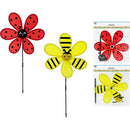 HOME DÉCOR PINWHEELS LADYBUG & BEE  2ASSORTED 12x20in (30.48x50.8cm)
