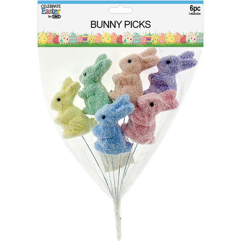 EASTER BUNNY DUSTED 6PC W/ STICK