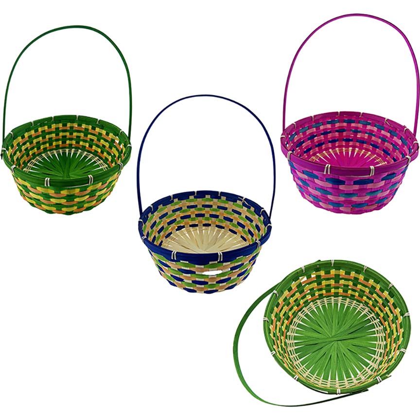 EASTER BASKET 3 ASTD COL 14"x5.5"