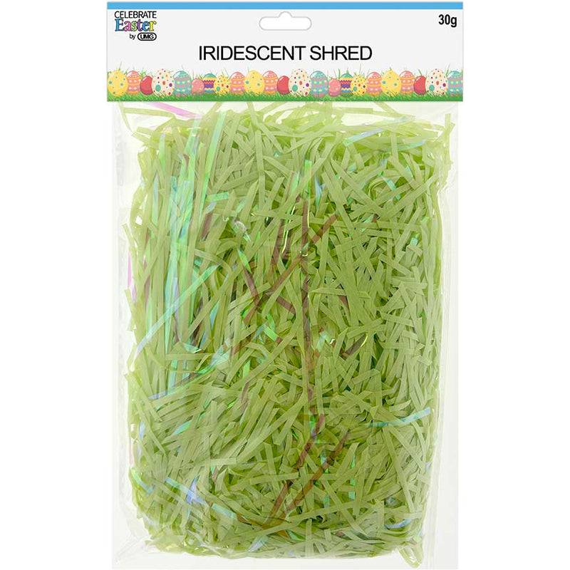 EASTER GRASS 30G IRIDESCENT GREEN