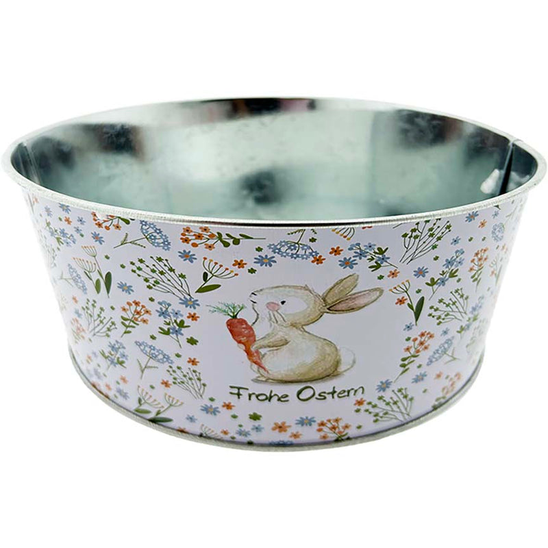 EASTER TIN BUCKET OVAL 19.5x9.8CM