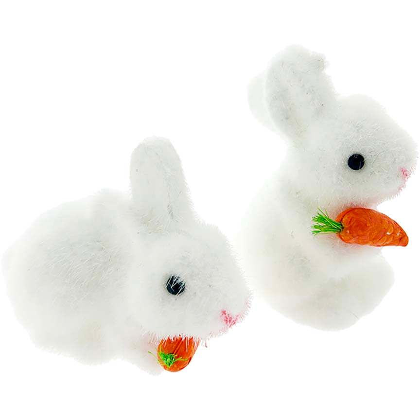 EASTER BUNNY 2ASTD W/ CARROT WHITE