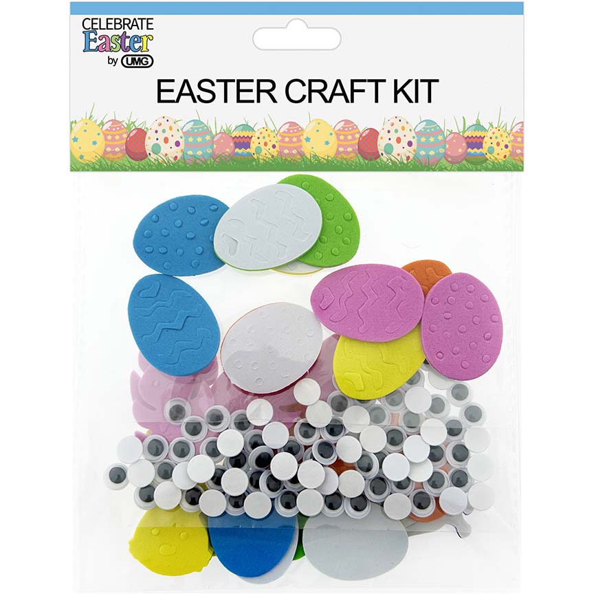 CRAFT KIT PEEL & STICK MIX ASSORTED STICKERS: 1.37in(3.5cm) Googly Eyes: 0.314in(0.8cm)