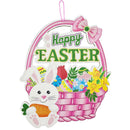 HOME DÉCOR PLAQUE BASKET "HAPPY EASTER" 15.75in (40cm)