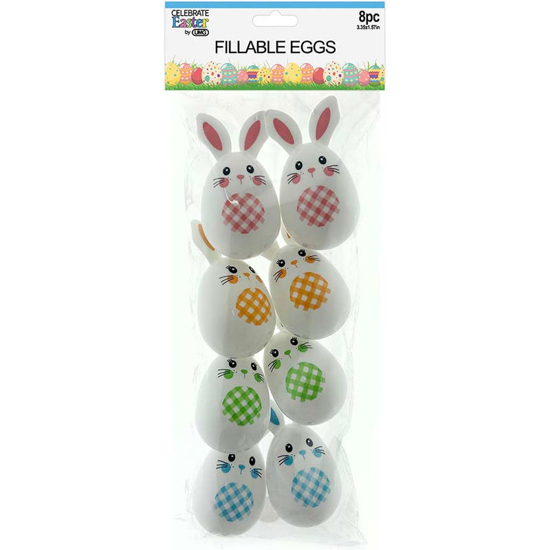 FILLABLE EGGS BUNNY 8CT 2.95in (7.5cm)