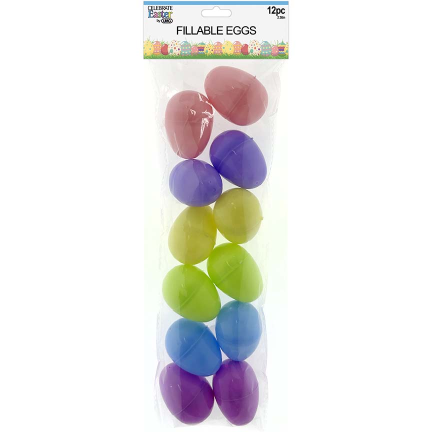 FILLABLE EGGS PASTEL 12CT 2.36in (6cm)