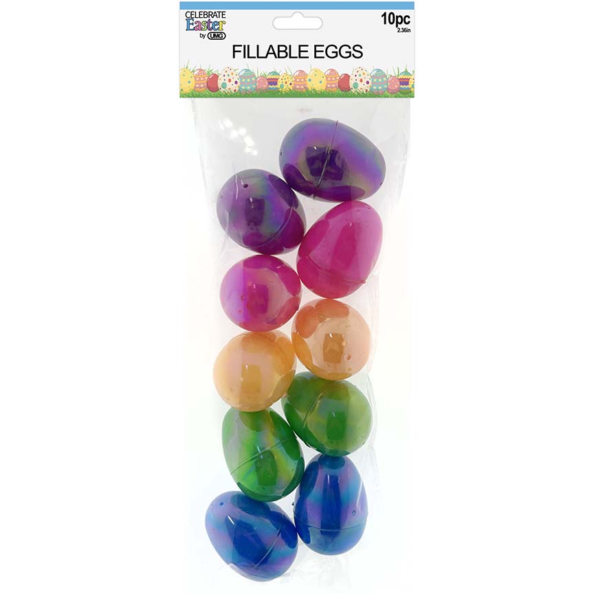 FILLABLE EGGS IRIDESCENT 10CT 2.36in (6cm)