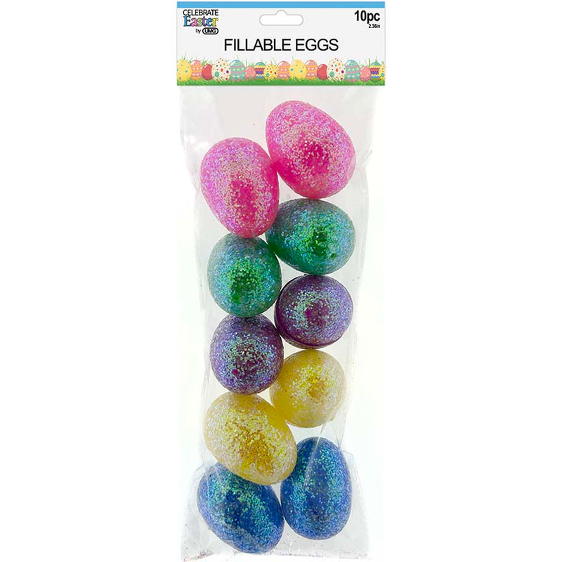 FILLABLE EGGS GLITTER 10CT 2.36in (6cm)