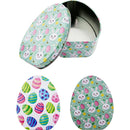 TIN EGG GIFT CONTAINERS 2ASSORTED 4.53x3.54x1.77in (11.5x9x4.5cm)