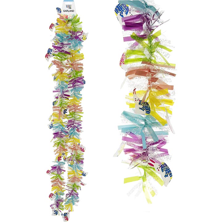 HOME DÉCOR TINSEL GARLAND W/ BUNNY DIECUT 6.56ft (2m)