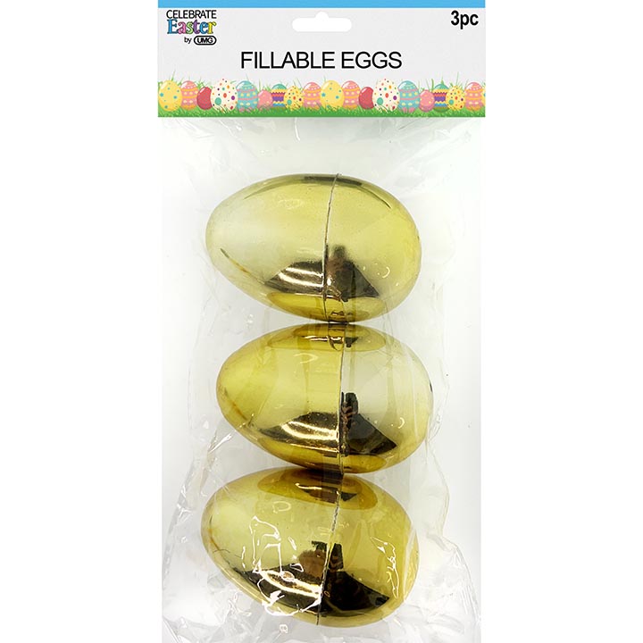 FILLABLE EGGS GOLD 3PC 3.25in (8.26cm)