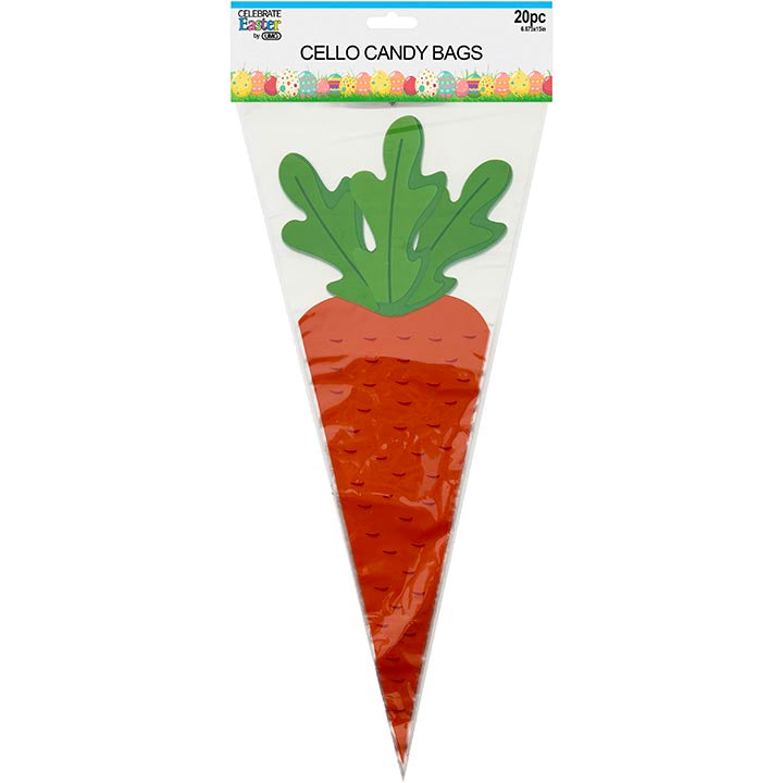 PARTY CANDY BAG CELLO CONE SHAPE 20PC 6.86(W)x15(H)in(17.5x38cm)