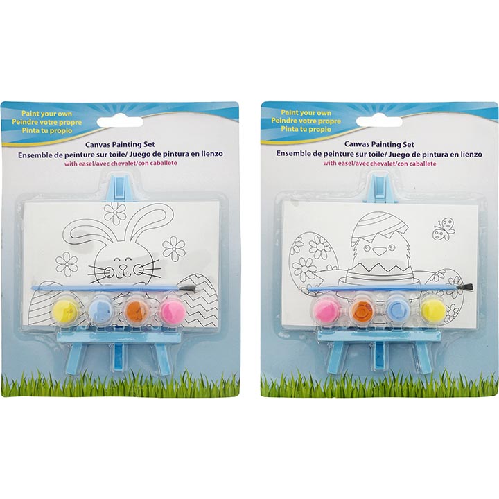 CRAFT PAINTING WITH CANVAS SET 2ASSORTED 6.25x5.875in (15.88x14.92cm)