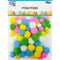 CRAFT POMPOMS MULTI-COLOR 100PC 1in(2.5cm) & 0.6in(1.5mm)