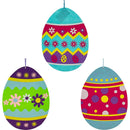 HOME DÉCORS FELT PLAQUE EGGS 3ASSORTED 15x11.125in (38.1x28.26cm)