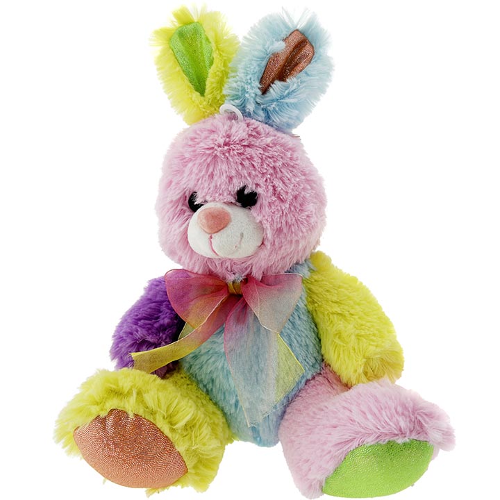 TOY PLUSH BUNNY MULTI-COLOR 9in (22.86cm)