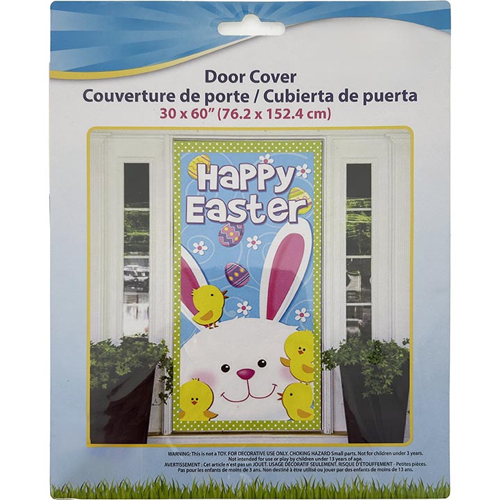 HOME DÉCOR DOOR COVER "HAPPY EASTER" BUNNY 30x60in (76.2x152.4cm)