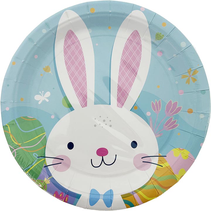 PARTY PAPER PLATES BUNNY 8PC 7in (17.78cm)