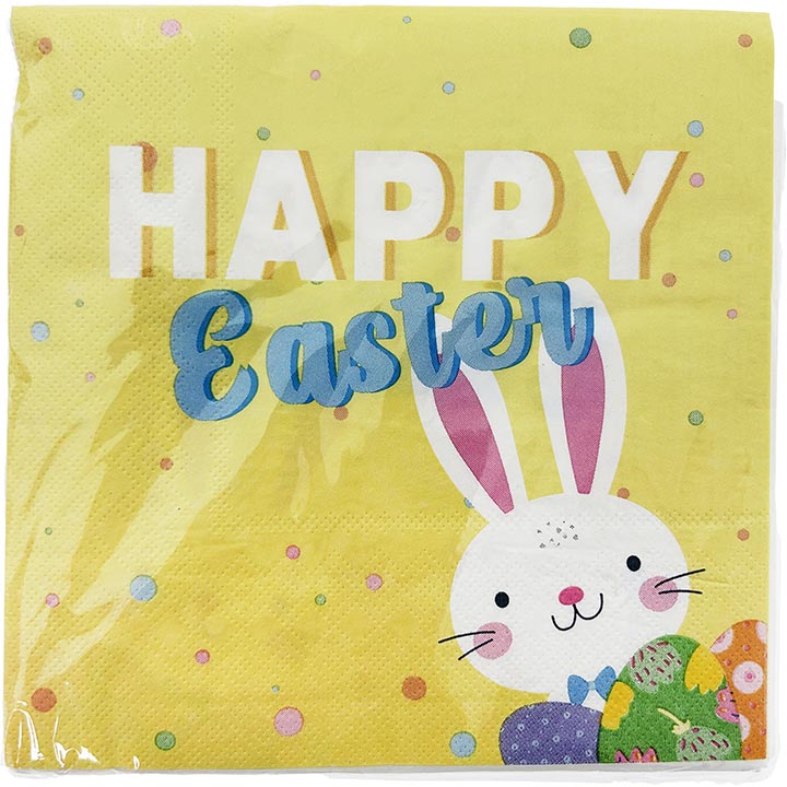 PARTY PAPER NAPKIN "HAPPY EASTER" 16PC 13in (33.02cm)