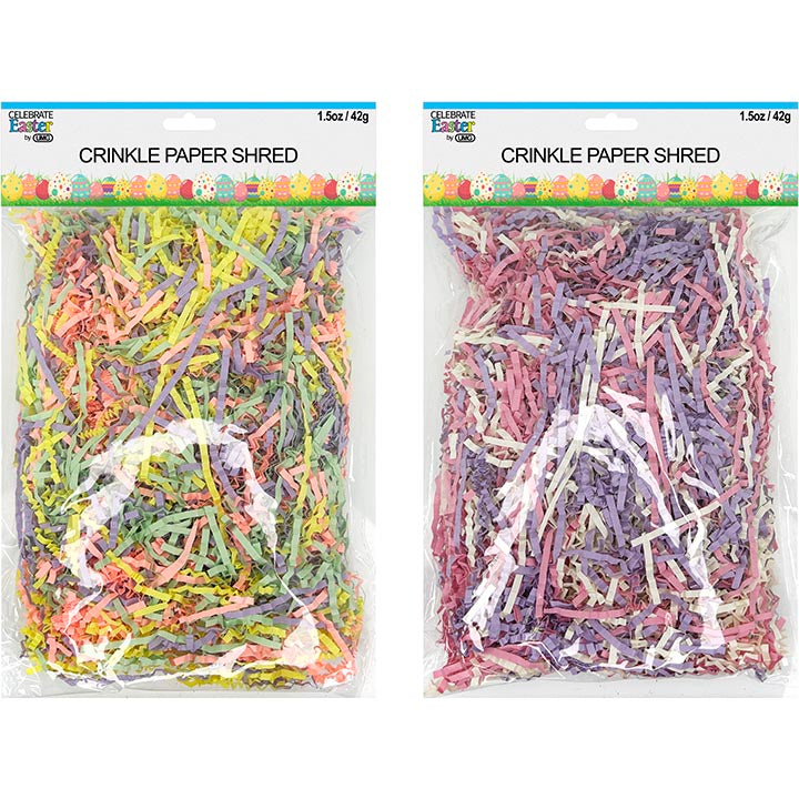 BASKET GRASS PAPER SHRED MIXED COLORS 2ASSORTED 1.5oz(42g)