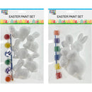 CRAFT BUNNY PAINT SET 2ASSORTED 5PC BUNNY(3in(7.5cm)) & 1PC BUNNY(5.5in(14cm)) + 6PC EGGS(1.57in(4cm))