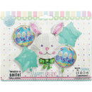 PARTY BALLOONS BUNNY W/ "HAPPY EASTER" 5PK 4PC-18in(45cm) & 1PC-38in(96cm)