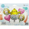 PARTY BALLOONS CHICK W/ "HAPPY EASTER" 5PK 4PC-18in(45cm) & 1PC-17in(44cm)
