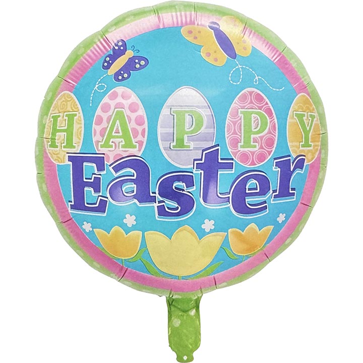 PARTY BALLOON "HAPPY EASTER" W/ TULIPS 18x20in (45.72x50.8cm)