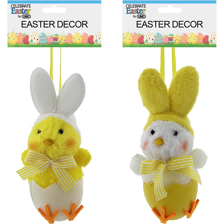 FOAM BUNNY DÉCOR HANGING 2ASSORTED 2x4.72in (5.08x11.99cm)