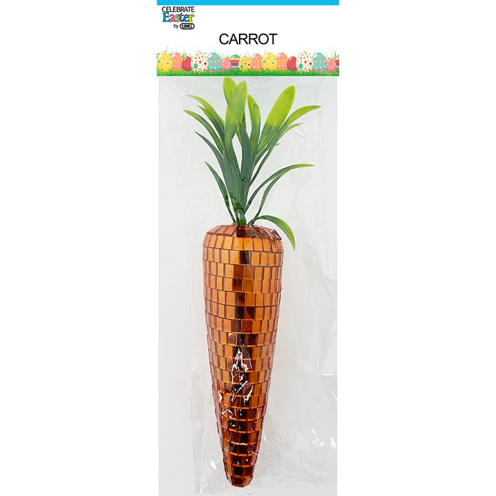 FOAM CARROTS DÉCOR MIRROR GLASS 1PC 8.66in (22cm)