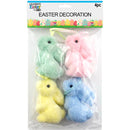 FOAM BUNNY DÉCOR PASTEL 4PC 2.3x1.3in (5.84x3.3cm)