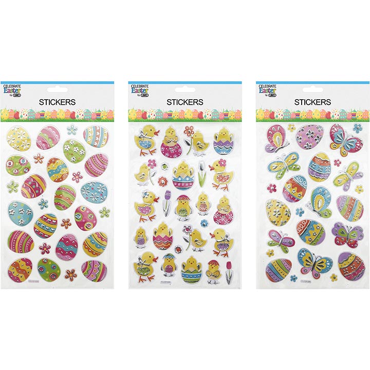 CRAFT STICKERS EMBOSSED 3ASSORTED 5.5X8.2in(14x21cm)
