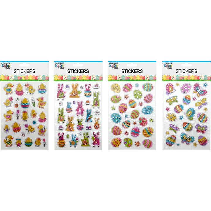 CRAFT STICKERS HOT STAMPLED 26PC 4ASSORTED 1 SHEET 8.4x5.25in(21.3x13.34cm)