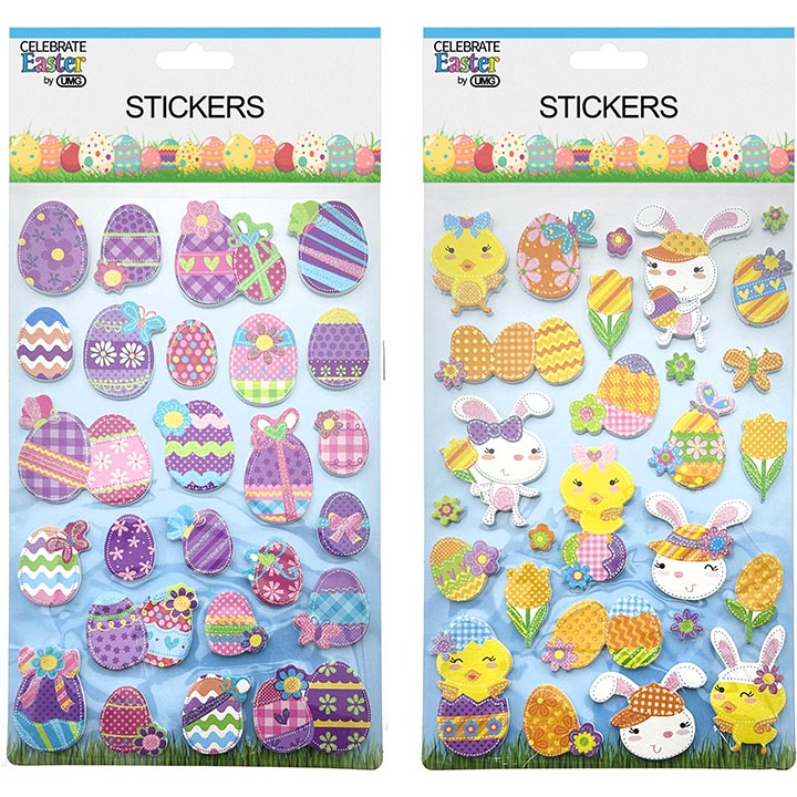CRAFT STICKERS FOAM 2ASSORTED 1 SHEET 8x5in(20x12.7cm)