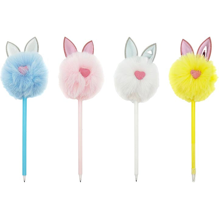 CRAFT PEN PLUSH POM POM IN PVC TUBE 12PC 4ASSORTED 9in(23cm)
