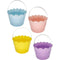 BUCKET PLASTIC 3 COLORS ASSORTED 8(TD)x5(H)x6(BD)in (20x12.7x15cm)