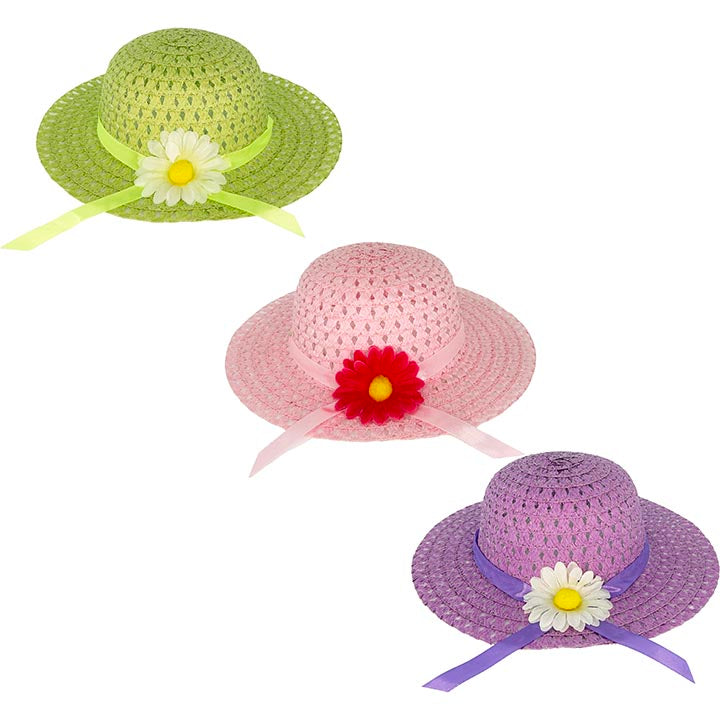 ACCESSORY HAT RATTAN 3ASSORTED 11(D)x3.34(H)in(28x8.5cm)