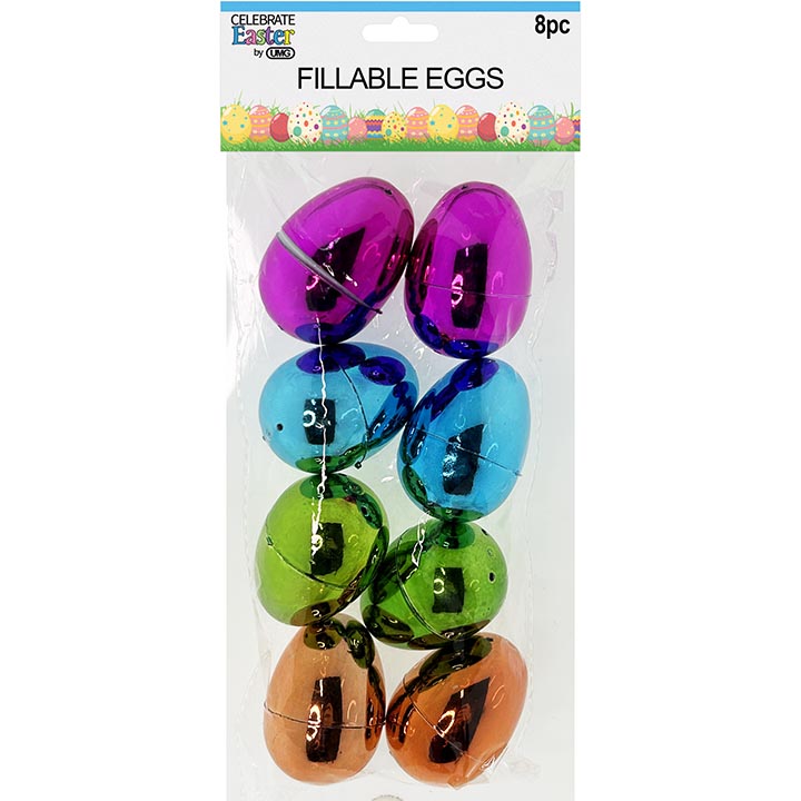 FILLABLE EGGS METALLIC 8PC 2.5in (6.35cm)