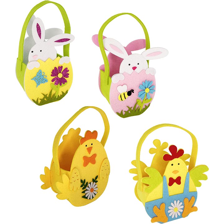 BAGS FELT BUNNY/CHICK 4ASSORTED
APPROX LENGTH: 6-7in (15-17cm)