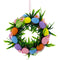 FLORAL WREATH DÉCOR W/ EGGS 9in (23cm)