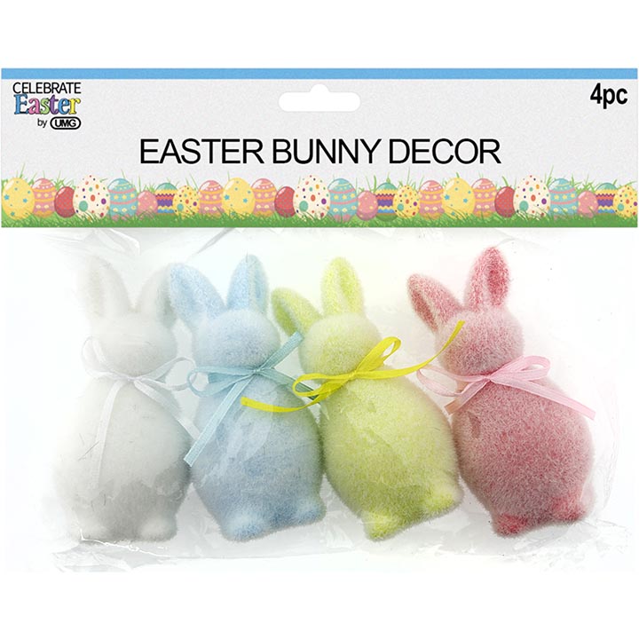 FOAM BUNNY DÉCOR TABLETOP 4PC 4x2in (10x5cm)
